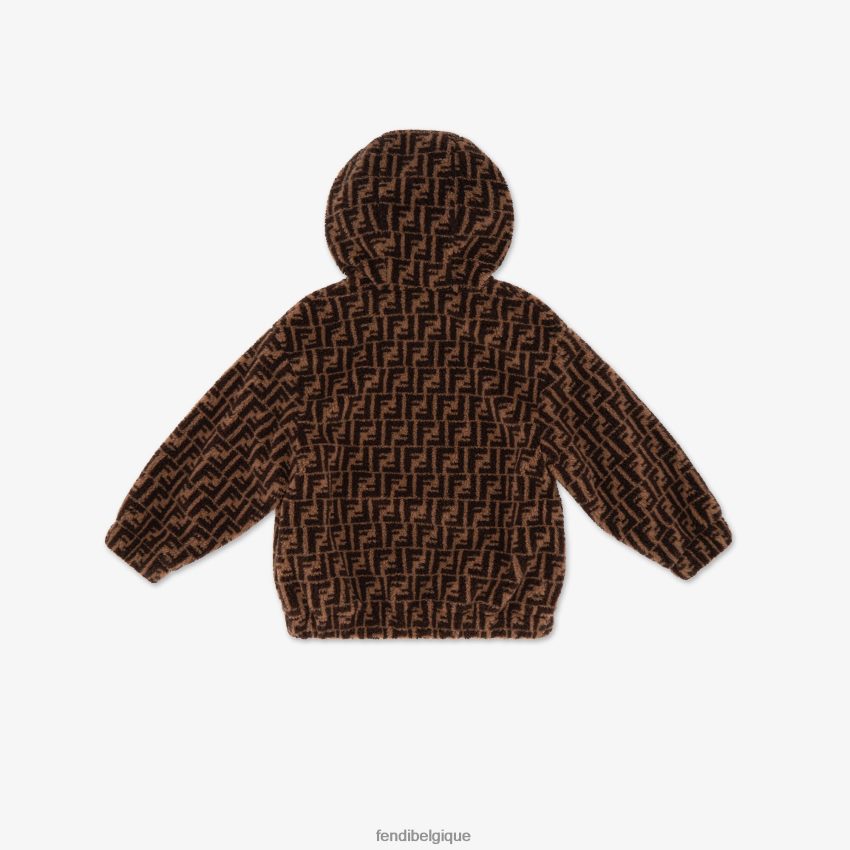 vêtements Fendi veste junior ourson en laine mélangée et gabardine avec logo mode enfants 8X8J2J2959 Fendi Sac