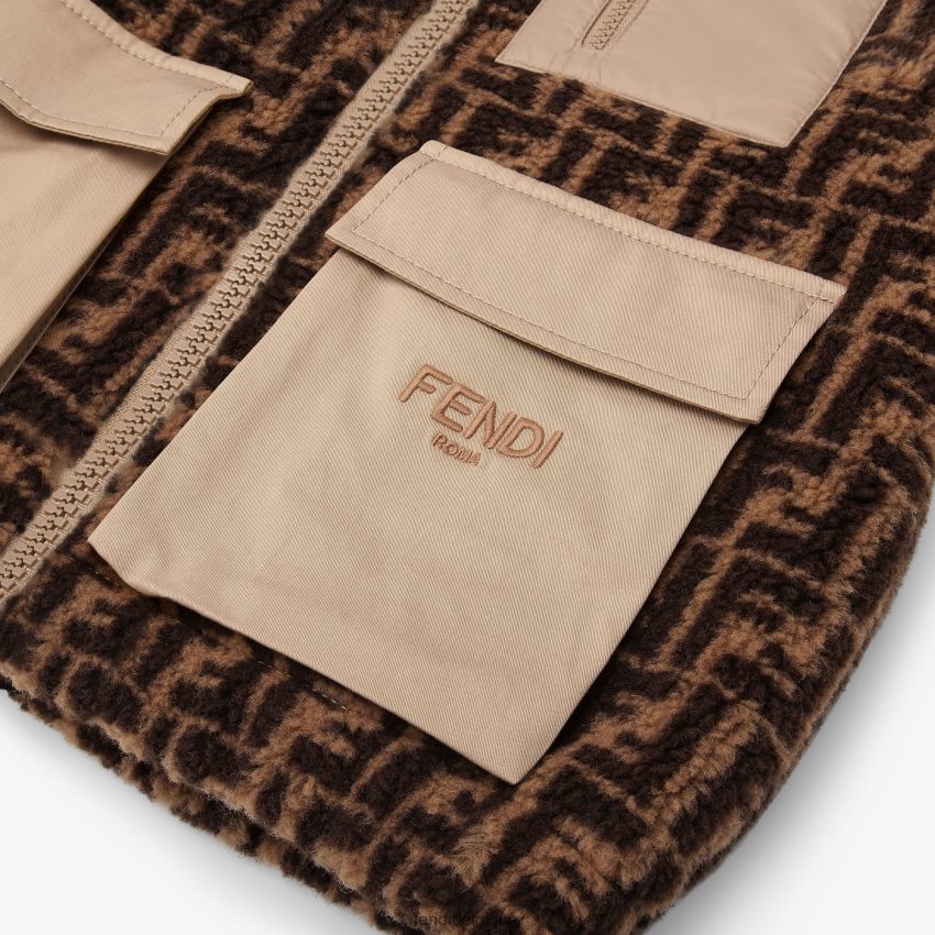 vêtements Fendi veste junior ourson en laine mélangée et gabardine avec logo mode enfants 8X8J2J2959 Fendi Sac