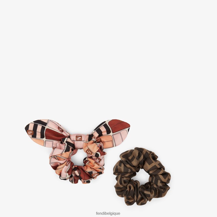 accessoires Fendi lot de deux élastiques à cheveux multisoie multicolore femmes 8X8J2J475 Fendi Sac