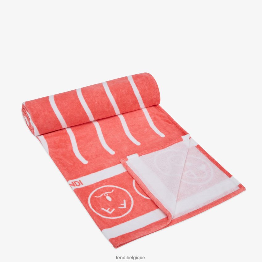 accessoires Fendi serviette de plage en coton rose femmes 8X8J2J116 Fendi Belgique