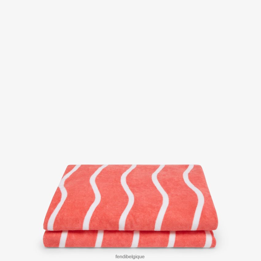 accessoires Fendi serviette de plage en coton rose femmes 8X8J2J116 Fendi Belgique