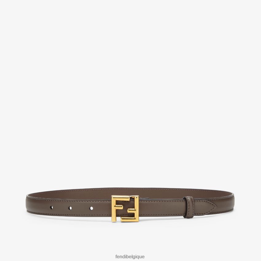 accessoires Fendi ceinture en cuir ff brun femmes 8X8J2J281 Fendi Belgique