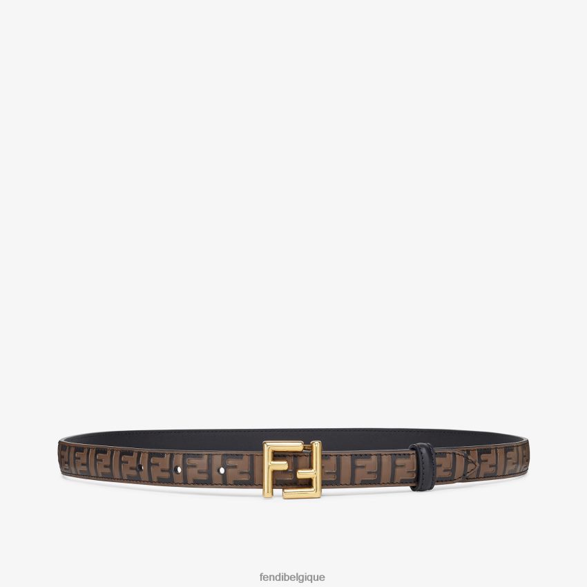 accessoires Fendi ceinture en cuir ff brun femmes 8X8J2J3 Fendi Lunette De Soleil