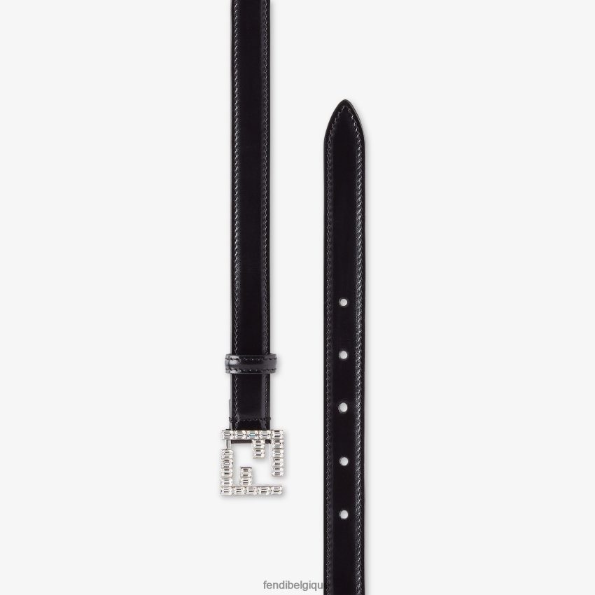 accessoires Fendi ceinture en cuir ff noir femmes 8X8J2J253 Fendi Sac