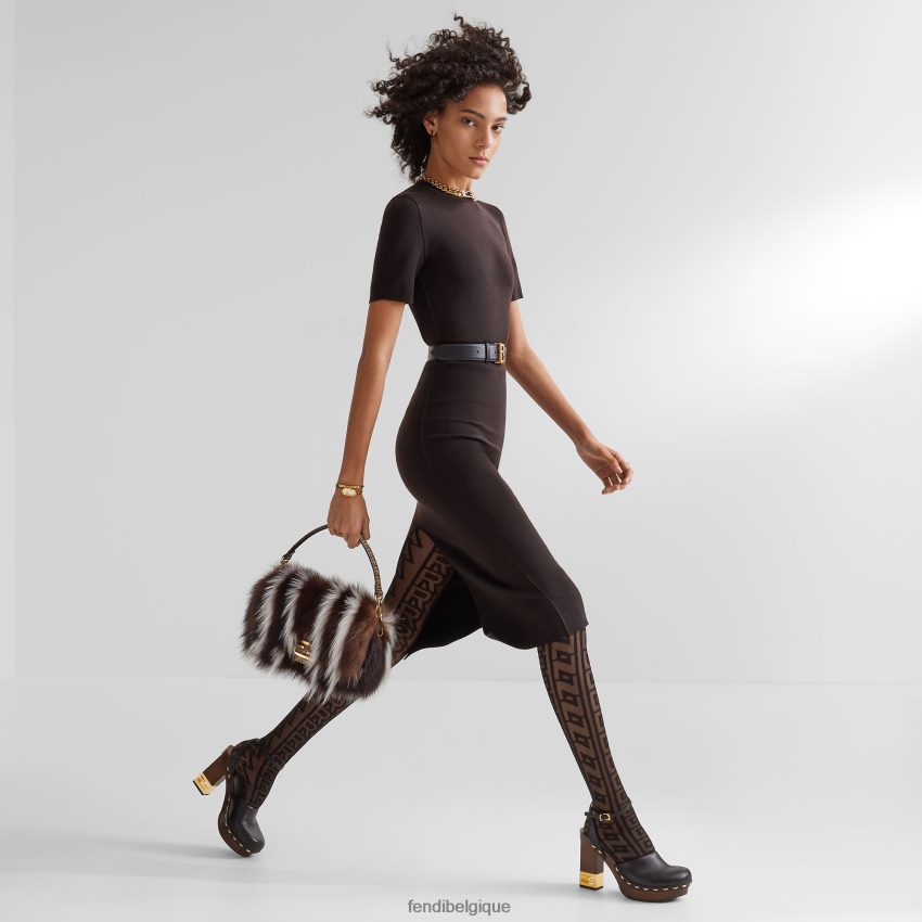 accessoires Fendi ceinture en cuir ff noir femmes 8X8J2J269 Fendi Belgique