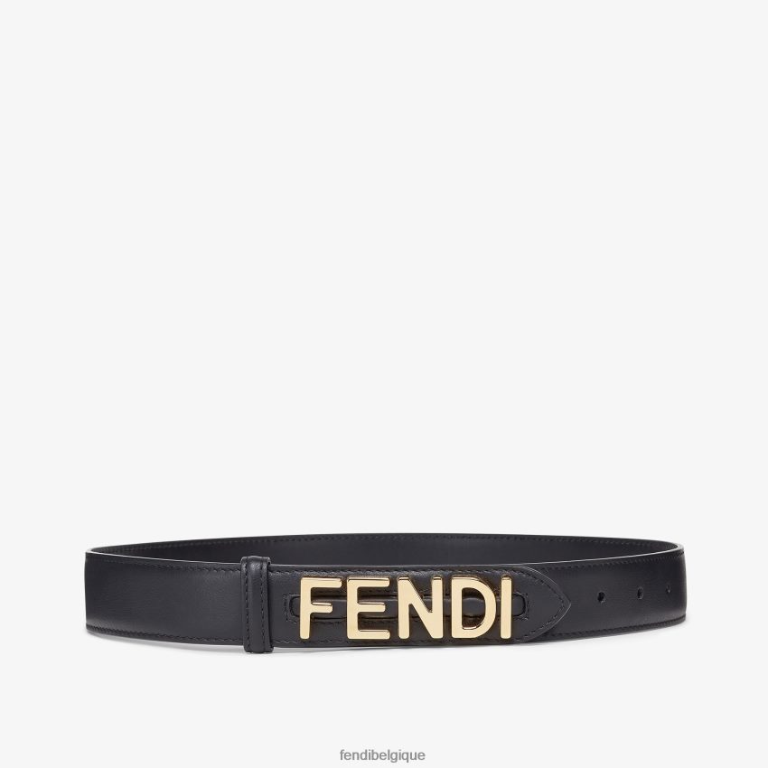 accessoires Fendi ceinture en cuir graphique noir femmes 8X8J2J18 Fendi Lunette De Soleil