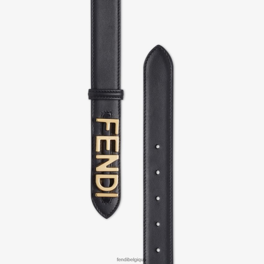 accessoires Fendi ceinture en cuir graphique noir femmes 8X8J2J18 Fendi Lunette De Soleil