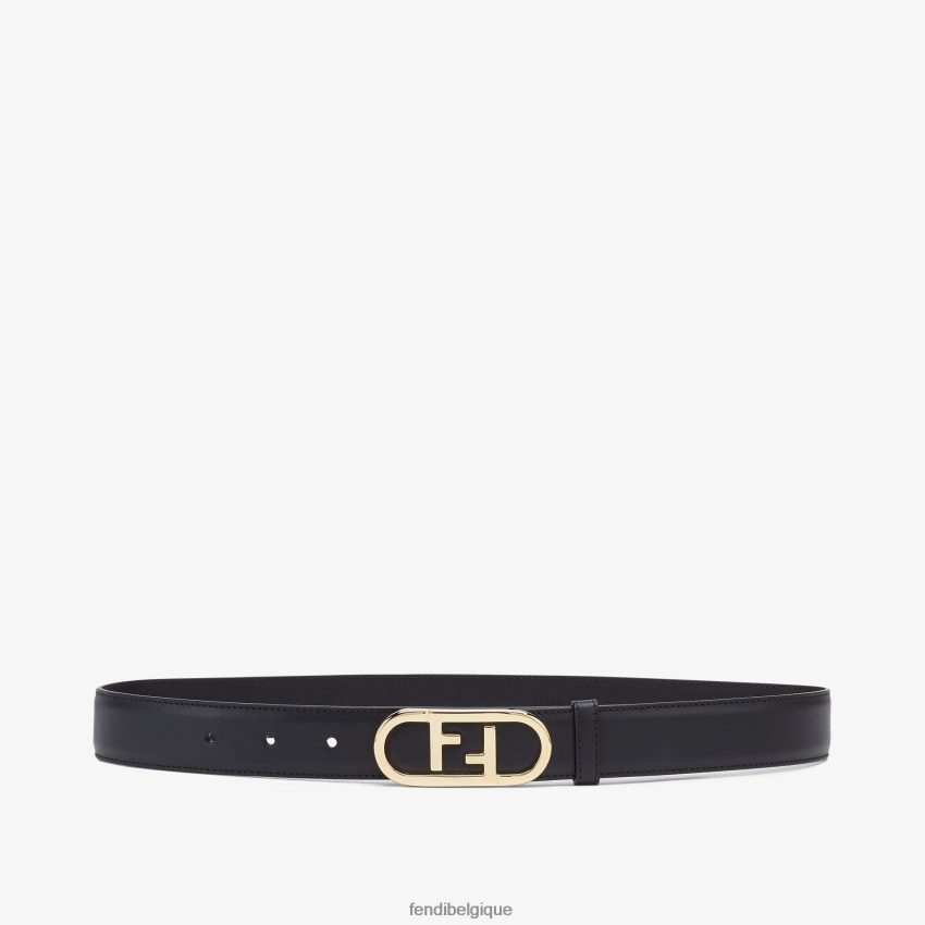 accessoires Fendi ceinture en cuir o'lock noir femmes 8X8J2J410 Fendi Belgique