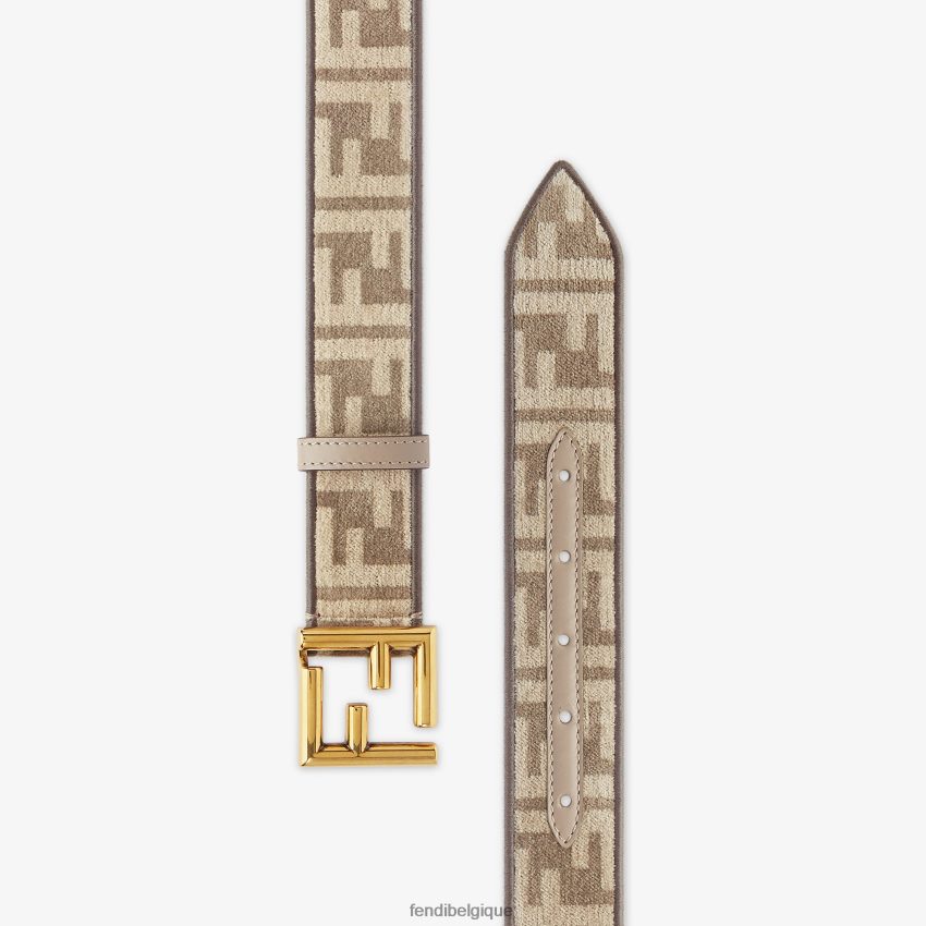 accessoires Fendi ceinture en tissu jacquard dove ff beige femmes 8X8J2J323 Fendi Belgique
