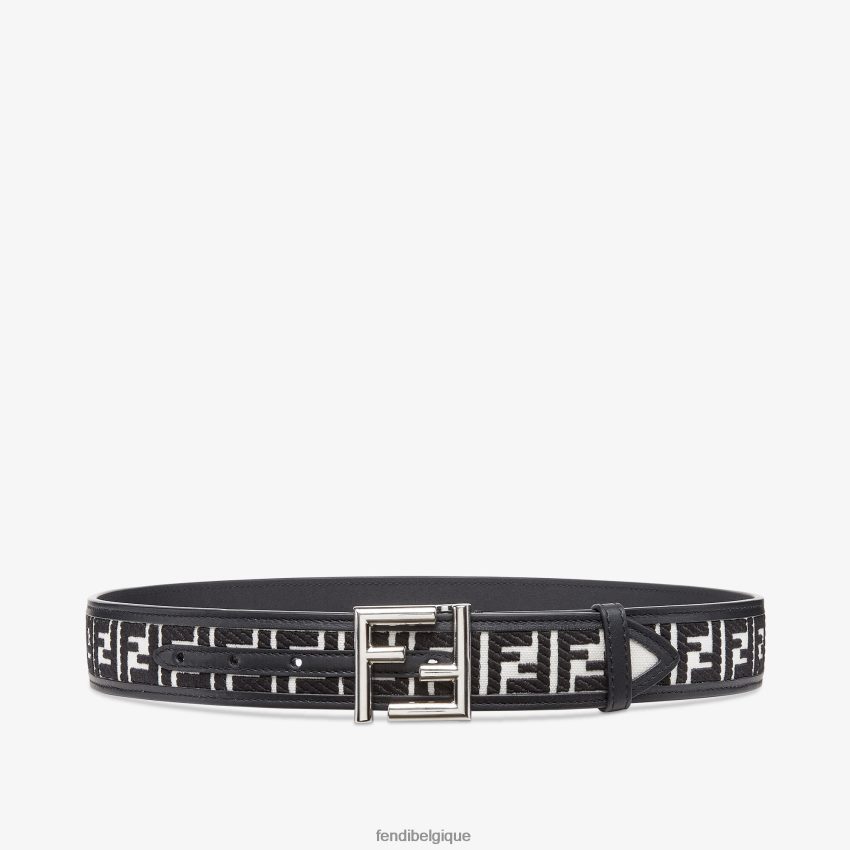 accessoires Fendi ceinture en toile avec broderie ff blanc femmes 8X8J2J164 Fendi Belgique
