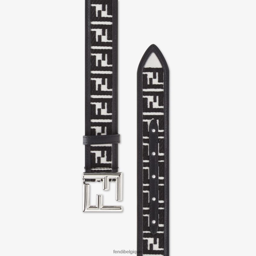 accessoires Fendi ceinture en toile avec broderie ff blanc femmes 8X8J2J164 Fendi Belgique