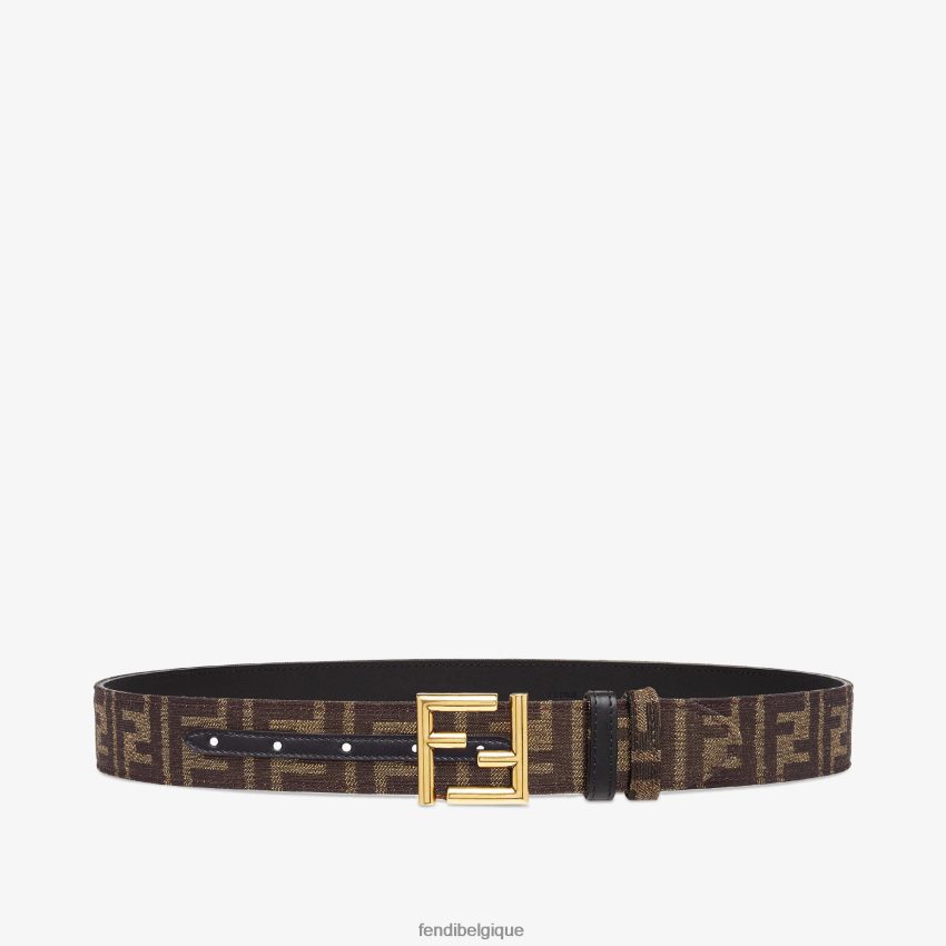 accessoires Fendi ceinture réversible en cuir et tissu ff noir femmes 8X8J2J59 Fendi Belgique