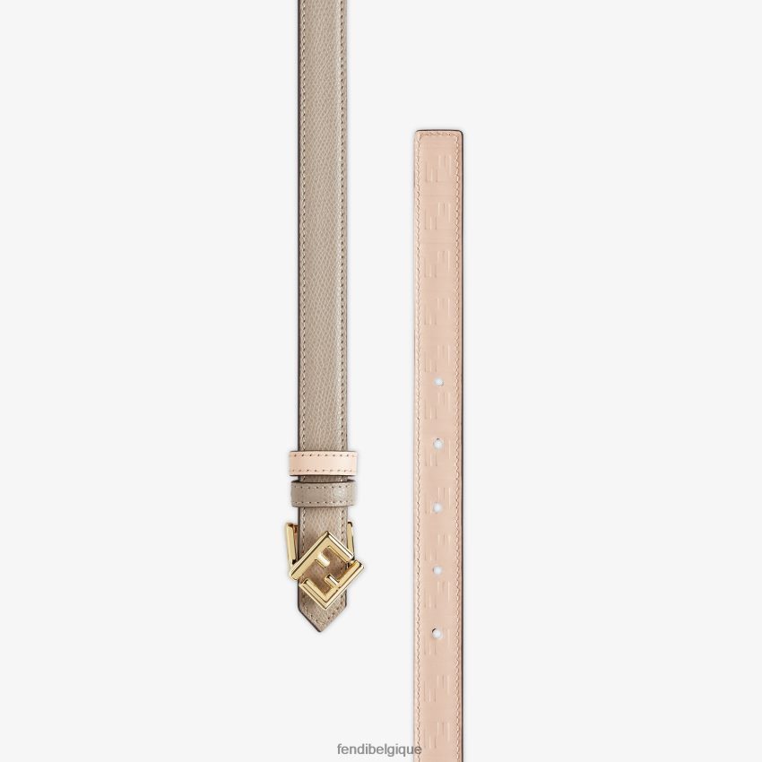 accessoires Fendi ceinture réversible en cuir tourterelle gris femmes 8X8J2J29 Fendi Belgique