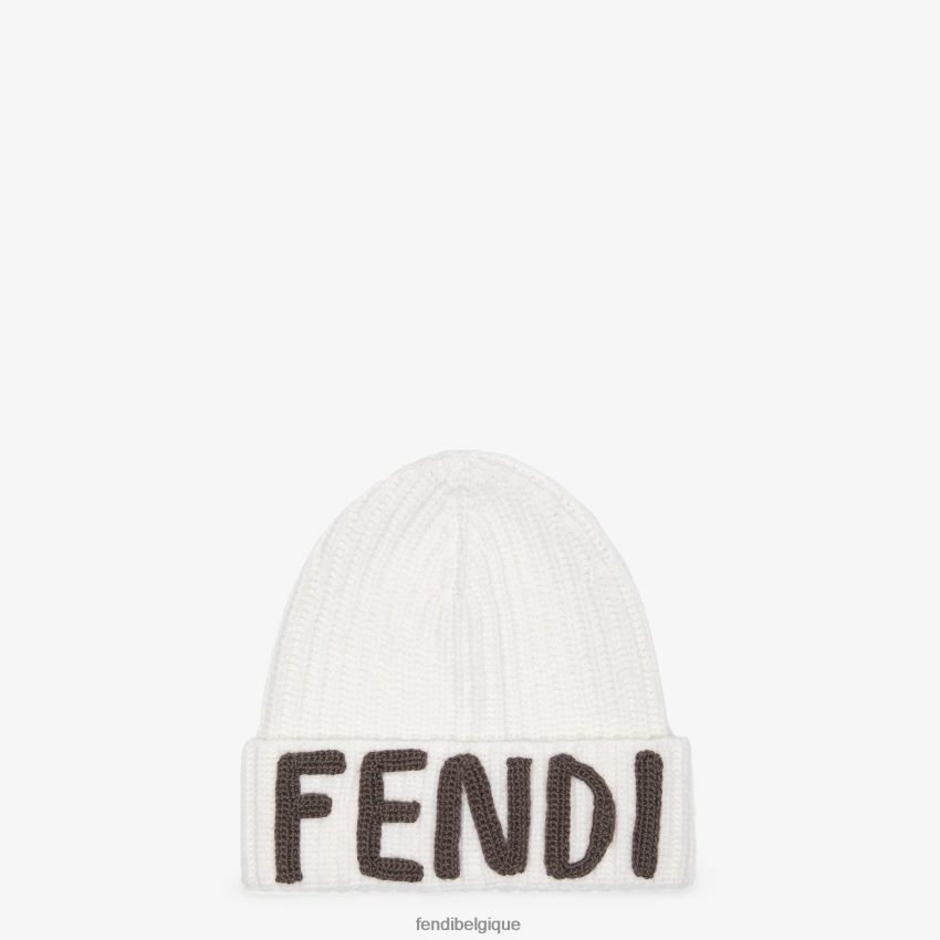 accessoires Fendi bonnet en laine blanc femmes 8X8J2J360 Fendi Lunette De Soleil