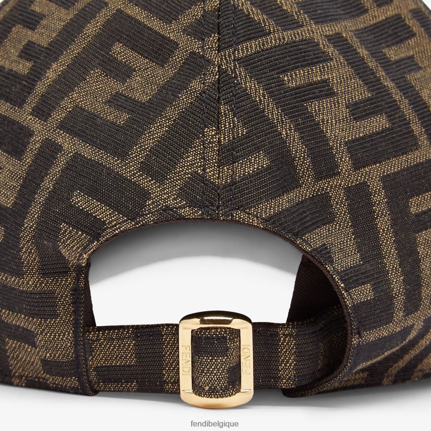 accessoires Fendi casquette de baseball en tissu jacquard ff brun femmes 8X8J2J241 Fendi Sac