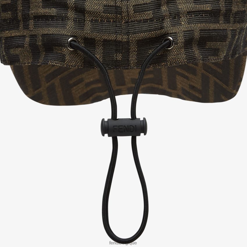 accessoires Fendi casquette de baseball en tissu jacquard ff brun femmes 8X8J2J288 Fendi Lunette De Soleil