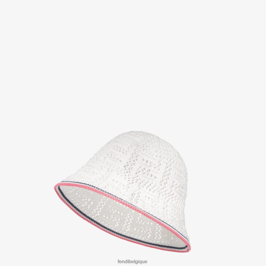 accessoires Fendi chapeau cloche au crochet blanc femmes 8X8J2J90 Fendi Lunette De Soleil