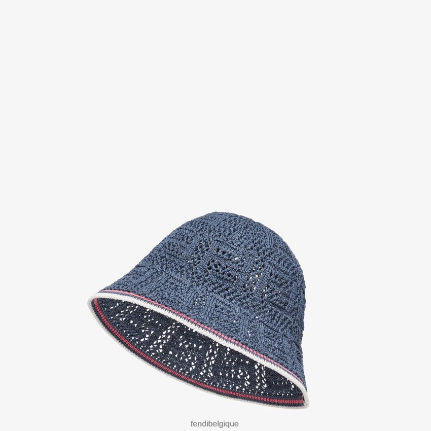 accessoires Fendi chapeau cloche au crochet bleu femmes 8X8J2J89 Fendi Belgique