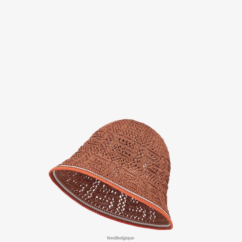 accessoires Fendi chapeau cloche au crochet brun femmes 8X8J2J88 Fendi Sac