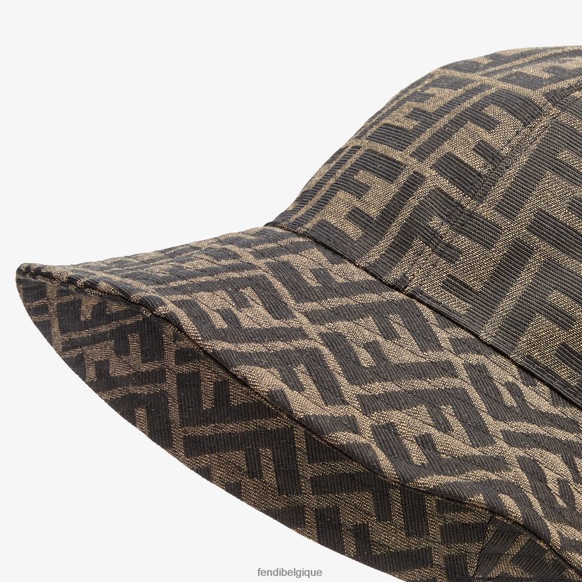 accessoires Fendi chapeau cloche en toile brun femmes 8X8J2J340 Fendi Sac