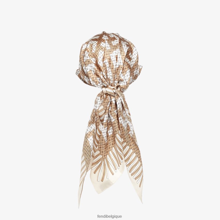 accessoires Fendi chapeau en soie beige femmes 8X8J2J174 Fendi Lunette De Soleil