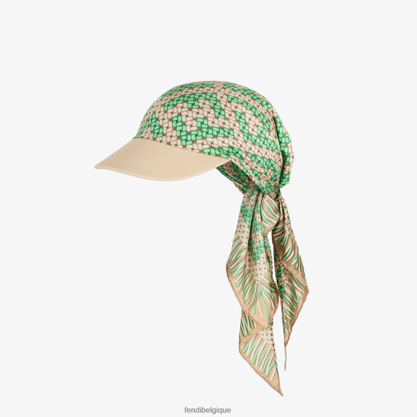 accessoires Fendi chapeau en soie vert femmes 8X8J2J183 Fendi Lunette De Soleil