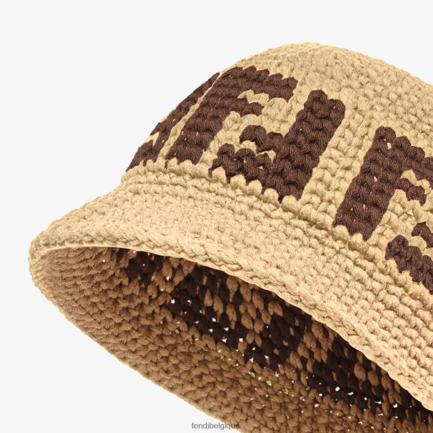 accessoires Fendi cloche en coton ff beige femmes 8X8J2J166 Fendi Sac