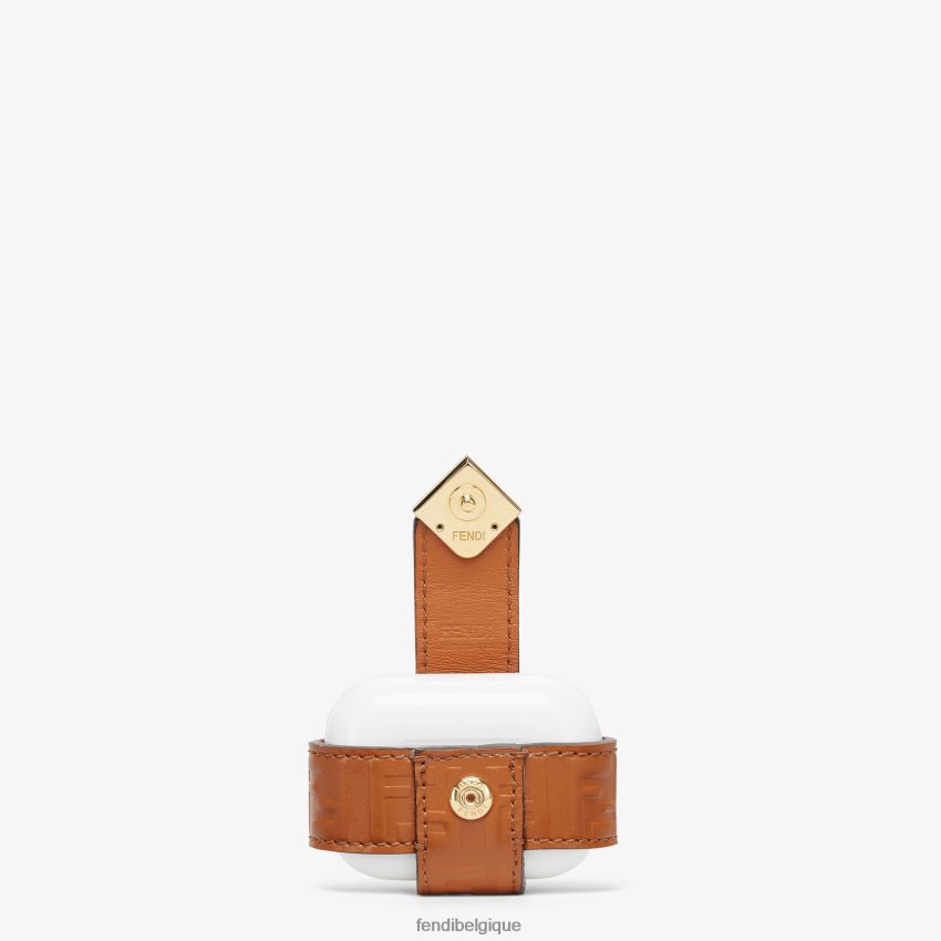 accessoires Fendi breloque en cuir pour airpods pro ff diamants brun femmes 8X8J2J75 Fendi Lunette De Soleil