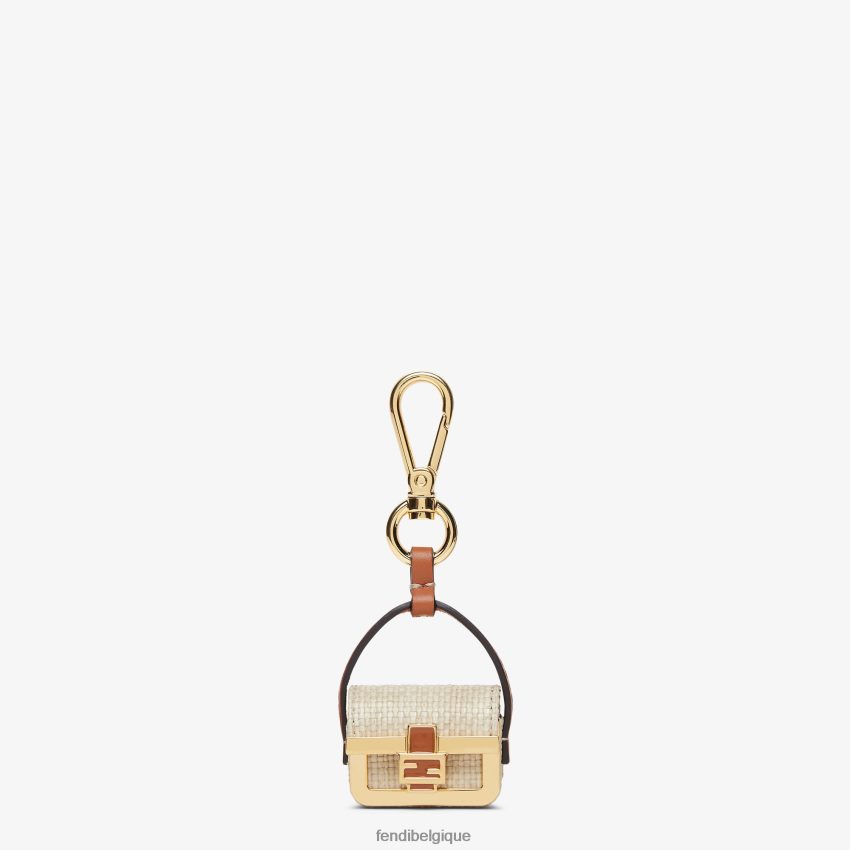 accessoires Fendi breloque en raphia naturel beige femmes 8X8J2J101 Fendi Belgique