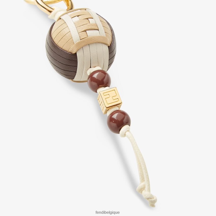 accessoires Fendi porte-clés tressé bicolore brun femmes 8X8J2J61 Fendi Sac