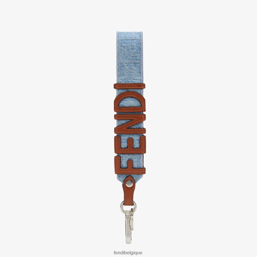 accessoires Fendi étui à clés en jean bleu clair femmes 8X8J2J100 Fendi Sac