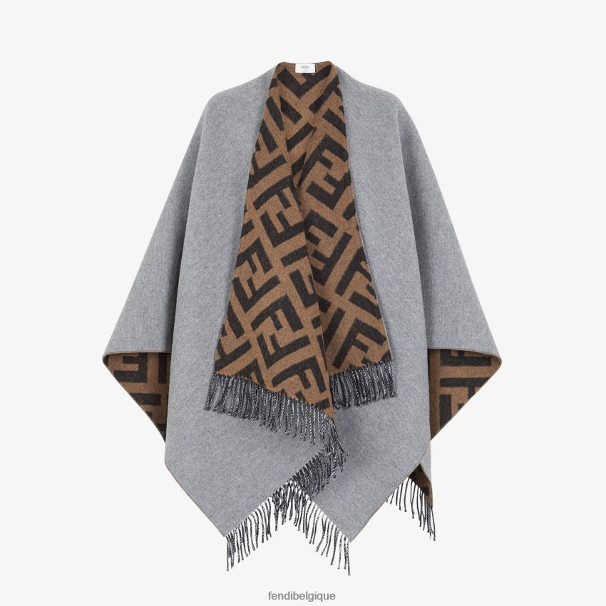 accessoires Fendi poncho en laine et cachemire gris femmes 8X8J2J273 Fendi Lunette De Soleil
