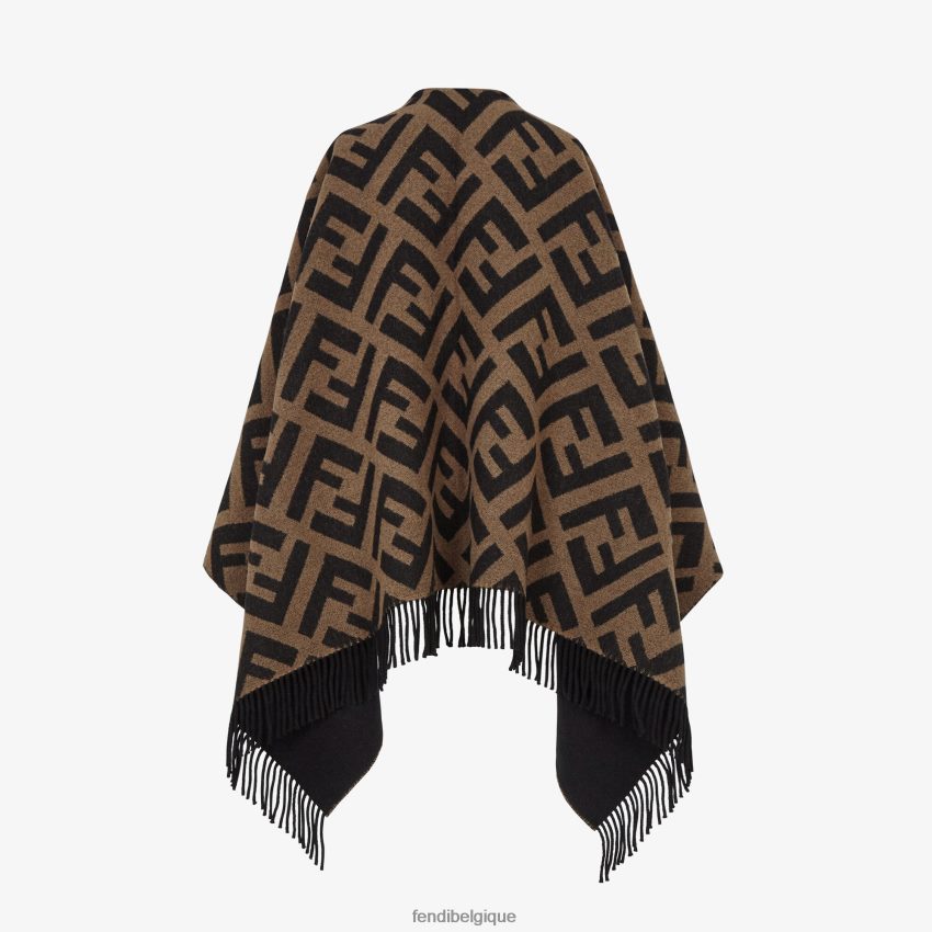 accessoires Fendi poncho en laine et cachemire multicolore femmes 8X8J2J272 Fendi Belgique
