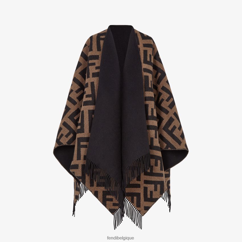 accessoires Fendi poncho en laine et cachemire multicolore femmes 8X8J2J272 Fendi Belgique