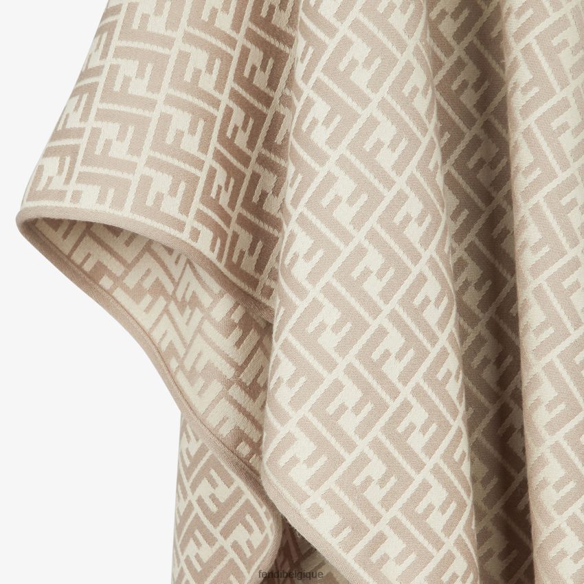 accessoires Fendi poncho en laine et soie beige femmes 8X8J2J53 Fendi Belgique