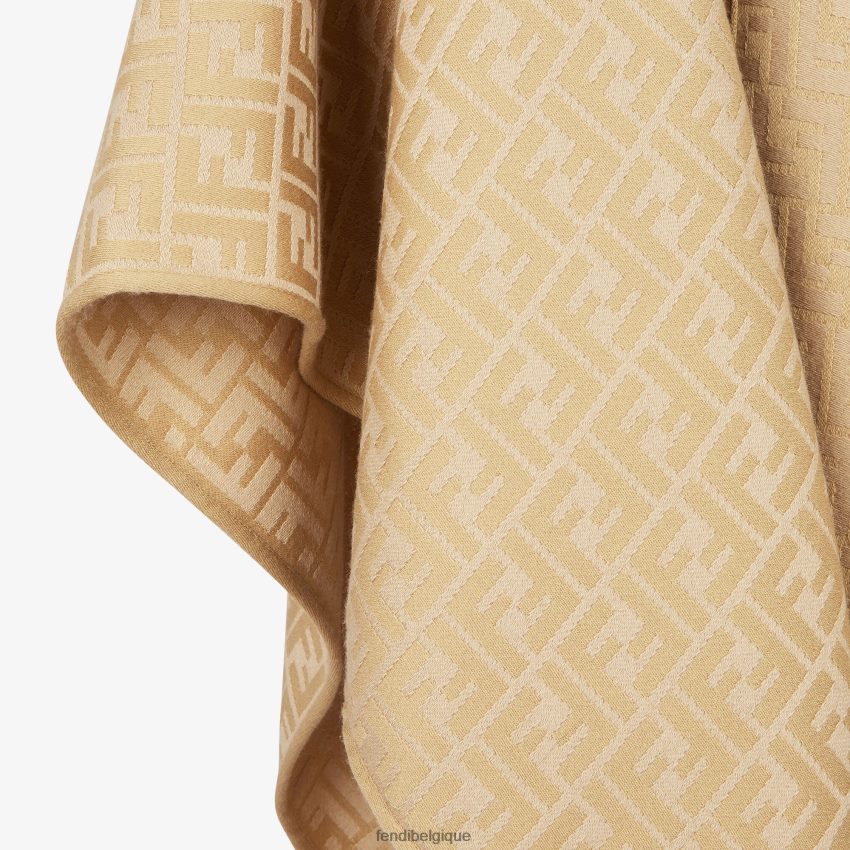 accessoires Fendi poncho en laine et soie brun femmes 8X8J2J55 Fendi Sac