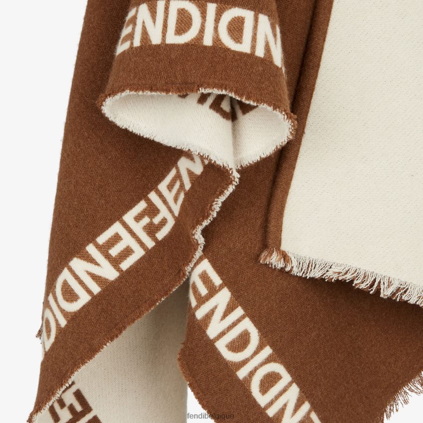 accessoires Fendi poncho en laine gris femmes 8X8J2J50 Fendi Belgique