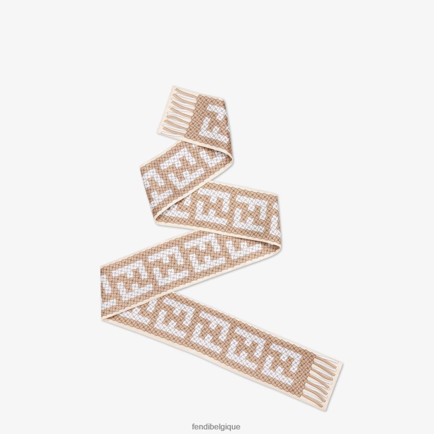 accessoires Fendi bandeau en soie beige femmes 8X8J2J200 Fendi Belgique