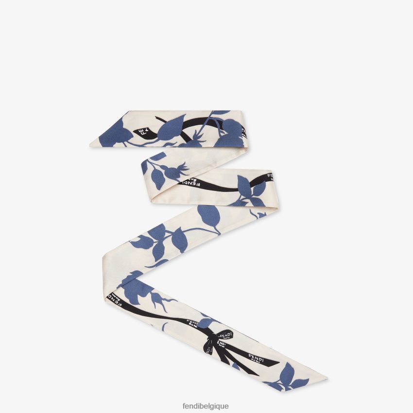 accessoires Fendi bandeau en soie biologique bleu femmes 8X8J2J215 Fendi Belgique