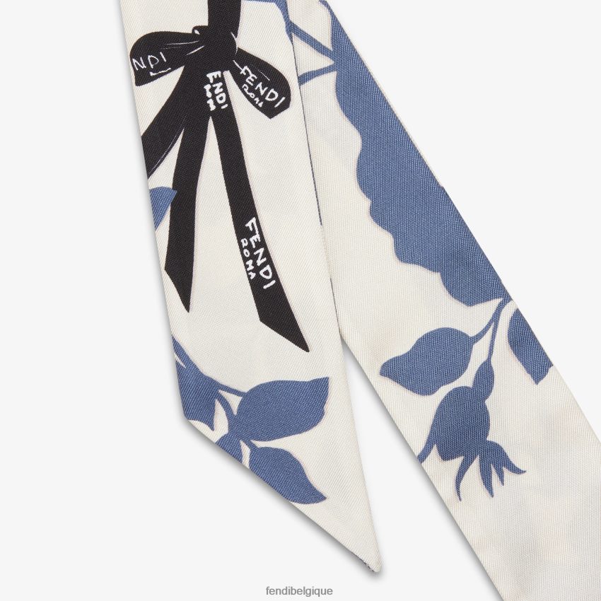 accessoires Fendi bandeau en soie biologique bleu femmes 8X8J2J215 Fendi Belgique