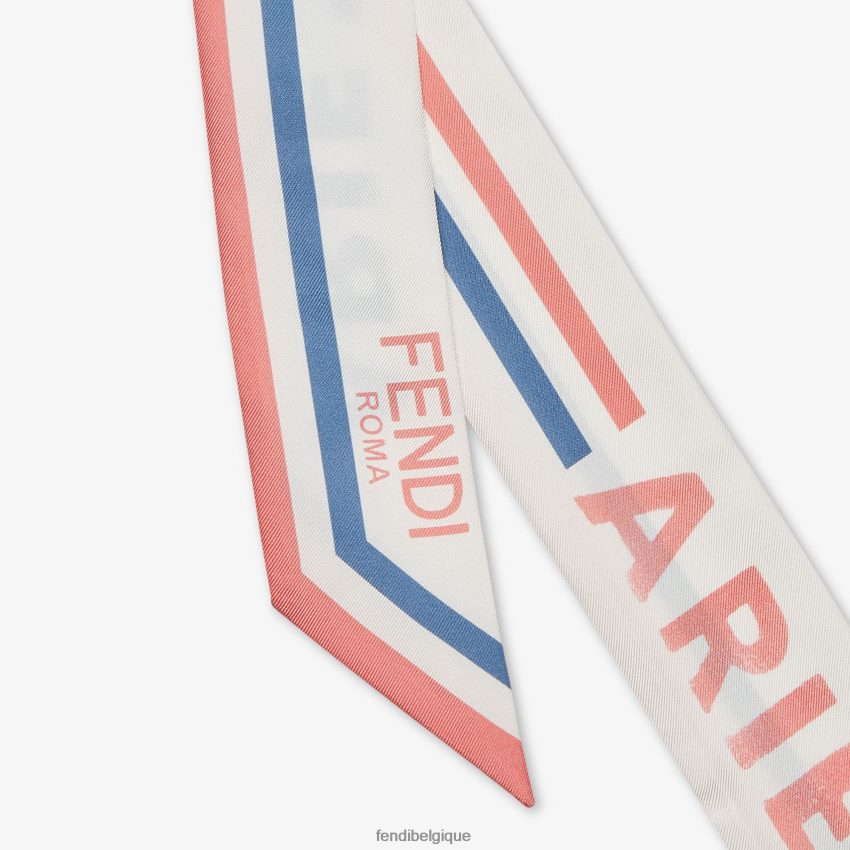 accessoires Fendi bandeau en soie blanc femmes 8X8J2J114 Fendi Lunette De Soleil