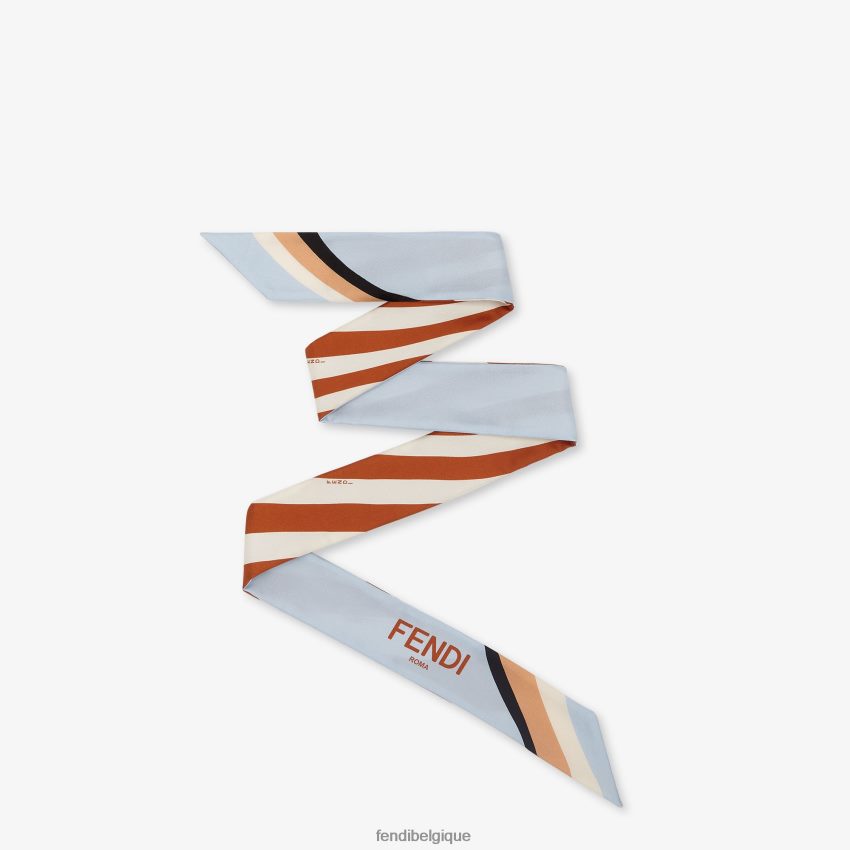 accessoires Fendi bandeau en soie bleu clair femmes 8X8J2J495 Fendi Lunette De Soleil