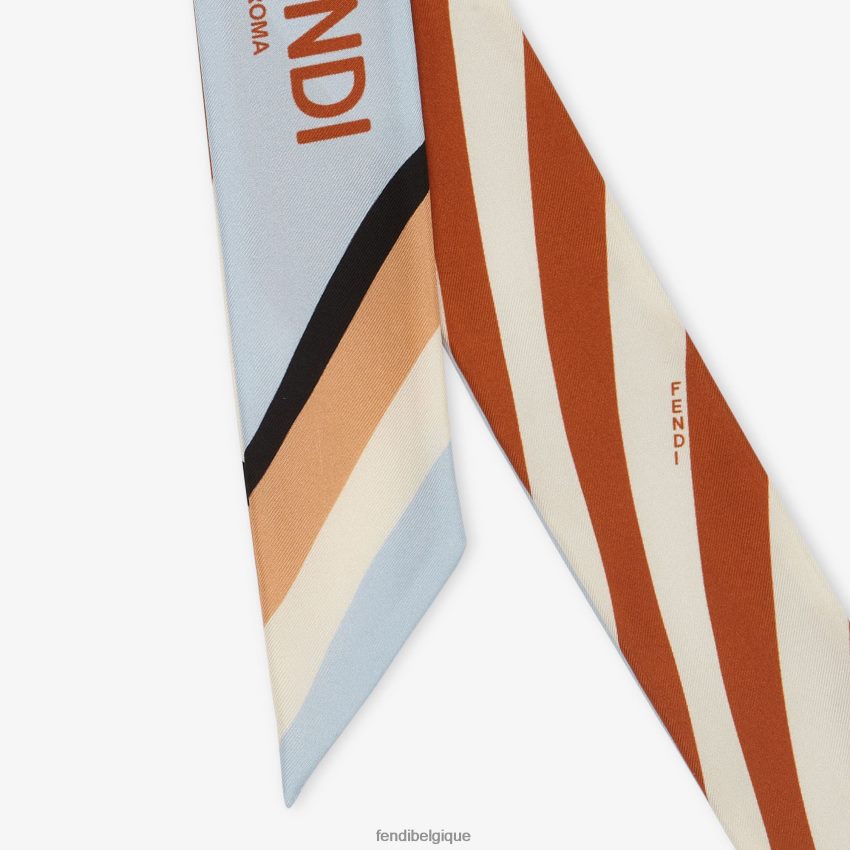 accessoires Fendi bandeau en soie bleu clair femmes 8X8J2J495 Fendi Lunette De Soleil