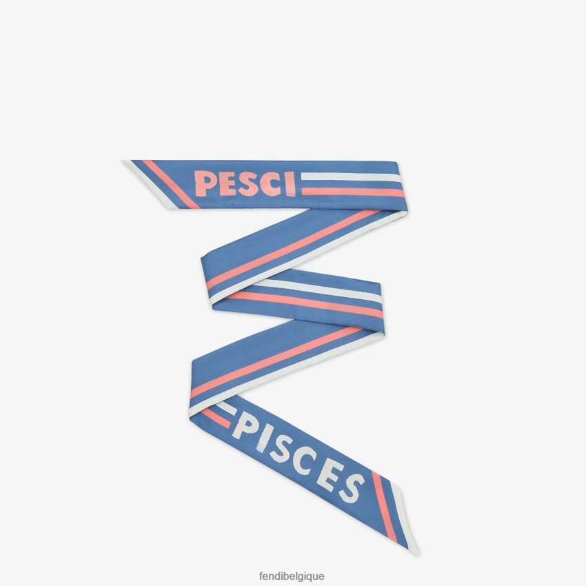 accessoires Fendi bandeau en soie bleu femmes 8X8J2J109 Fendi Sac