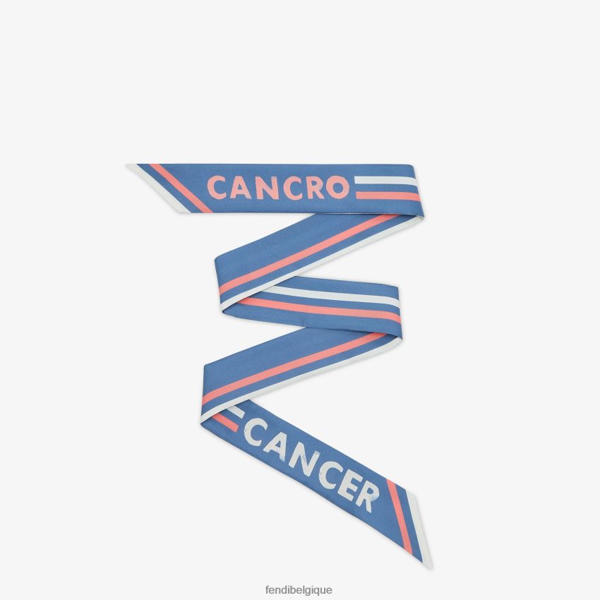 accessoires Fendi bandeau en soie bleu femmes 8X8J2J124 Fendi Sac