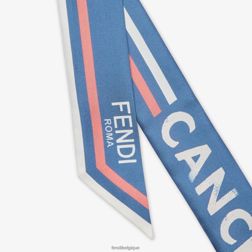 accessoires Fendi bandeau en soie bleu femmes 8X8J2J124 Fendi Sac