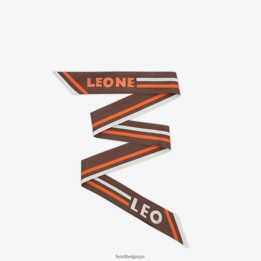 accessoires Fendi bandeau en soie brun femmes 8X8J2J106 Fendi Sac