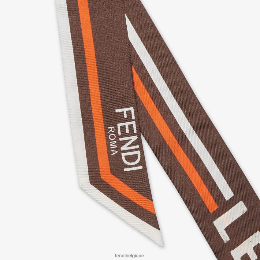 accessoires Fendi bandeau en soie brun femmes 8X8J2J106 Fendi Sac