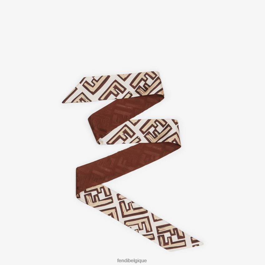 accessoires Fendi bandeau en soie brun femmes 8X8J2J453 Fendi Lunette De Soleil