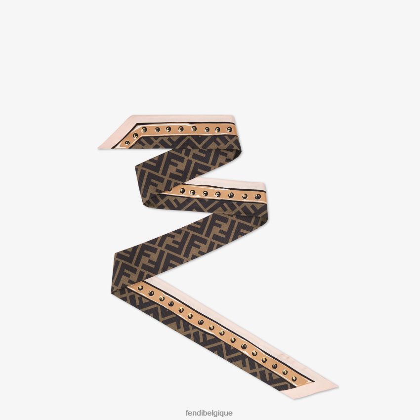 accessoires Fendi bandeau en soie brun femmes 8X8J2J5 Fendi Belgique